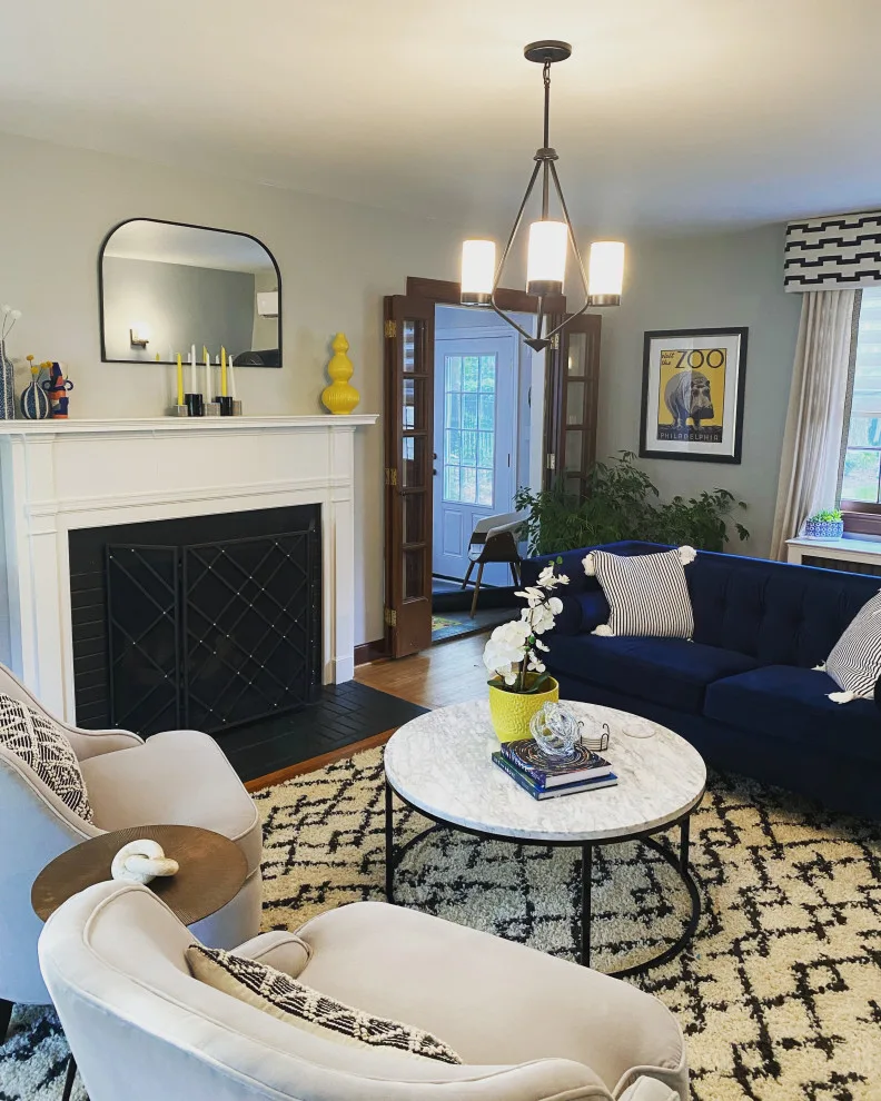 Moroccan Mid-Century Modern Living and Dining Area by Becca Robbins Interior Design - Photo 3