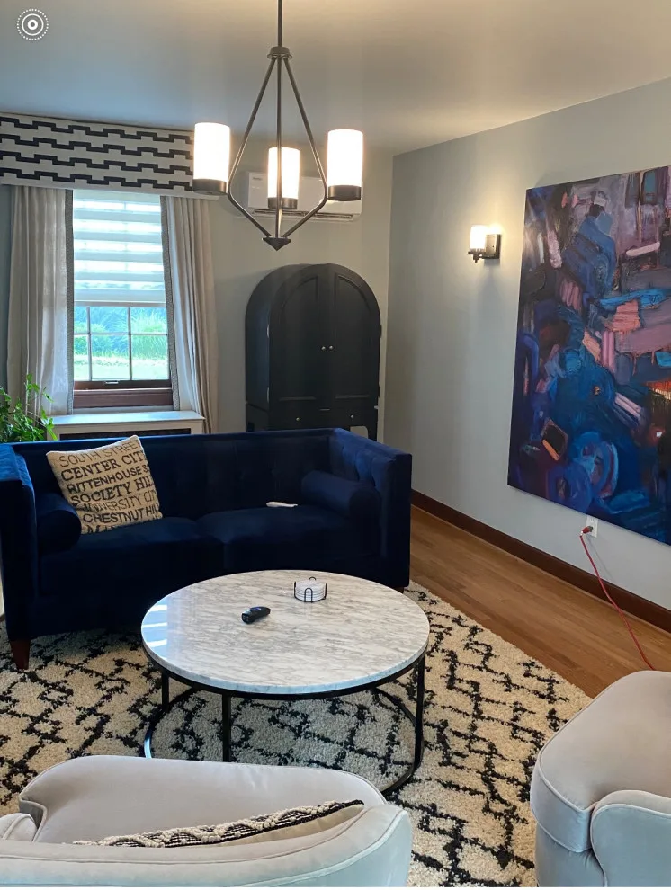 Moroccan Mid-Century Modern Living and Dining Area by Becca Robbins Interior Design - Photo 2