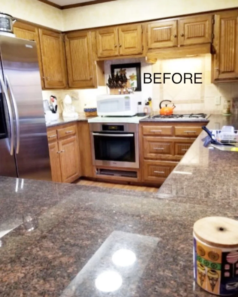 Colorful Kitchen Makeover with Bubble Backsplash by Amy's Paint And Remodeling Solutions - Photo 6