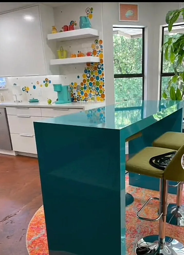 Colorful Kitchen Makeover with Bubble Backsplash by Amy's Paint And Remodeling Solutions - Photo 11