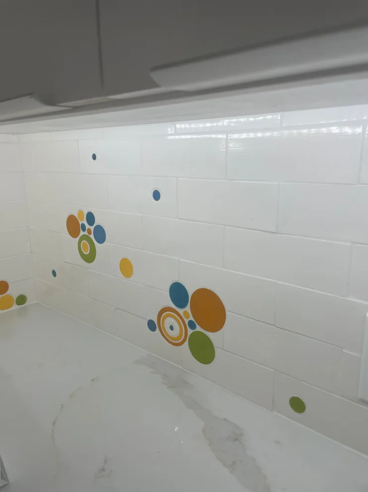 Colorful Kitchen Makeover with Bubble Backsplash by Amy's Paint And Remodeling Solutions - Photo 8