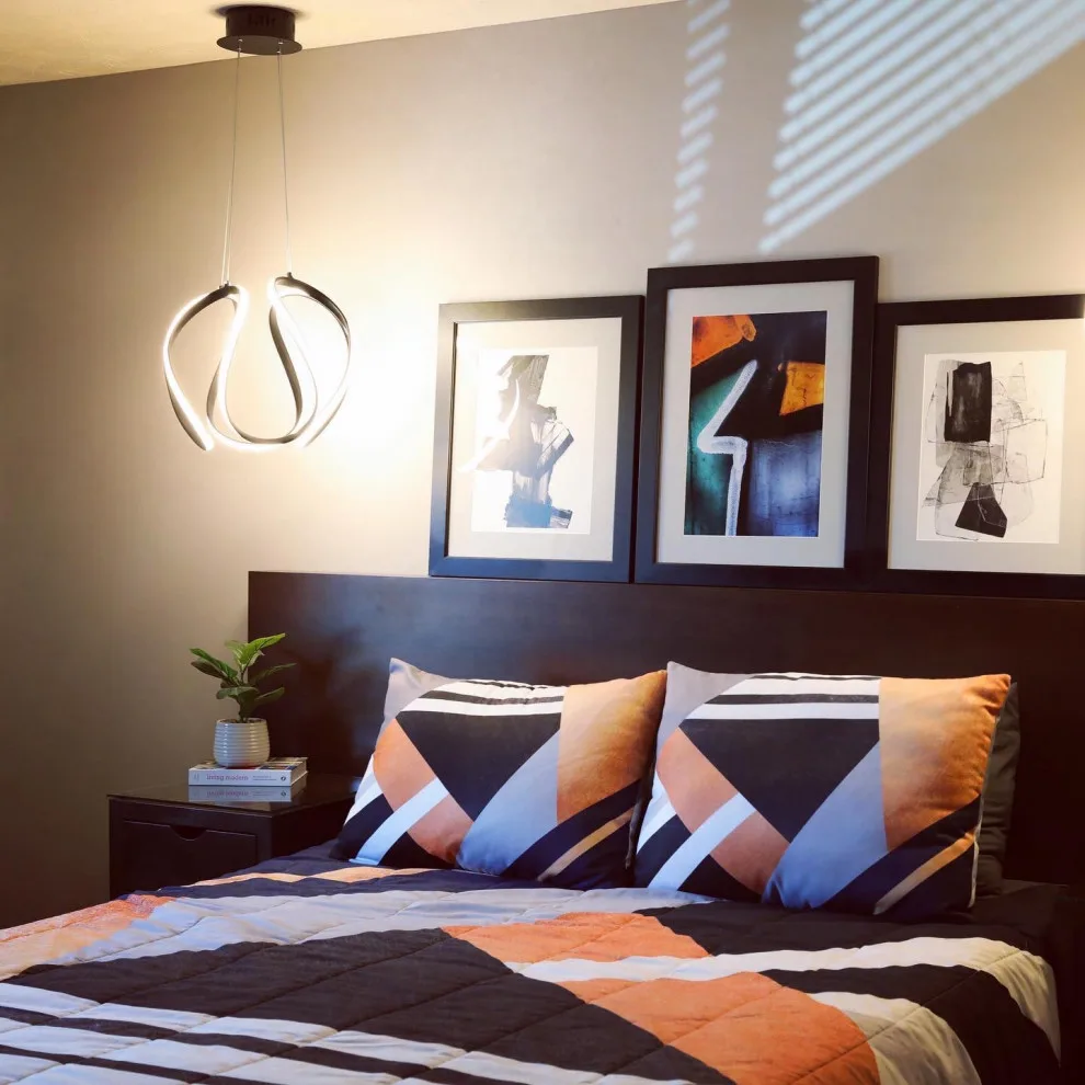 Contemporary Custom Bed and Media Unit with Fireplace by Becca Robbins Interior Design - Photo 3