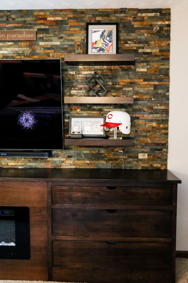 Contemporary Custom Bed and Media Unit with Fireplace by Becca Robbins Interior Design - Photo 7