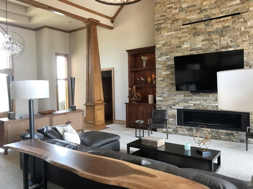 Rustic Twist with Transitional Elements and Clean Style Featuring a 20’ Firepit by Surface To Surface Interior Design/Construction - Photo 5