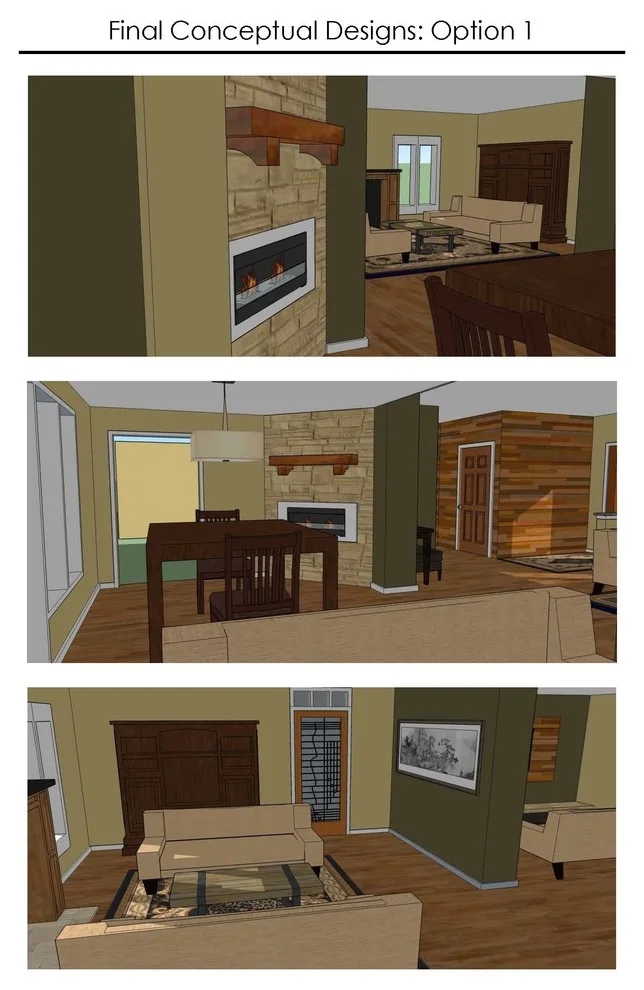 3D Visualization: Living Room, Family Space, Dining Area by Jody Pear Designs - Photo 2