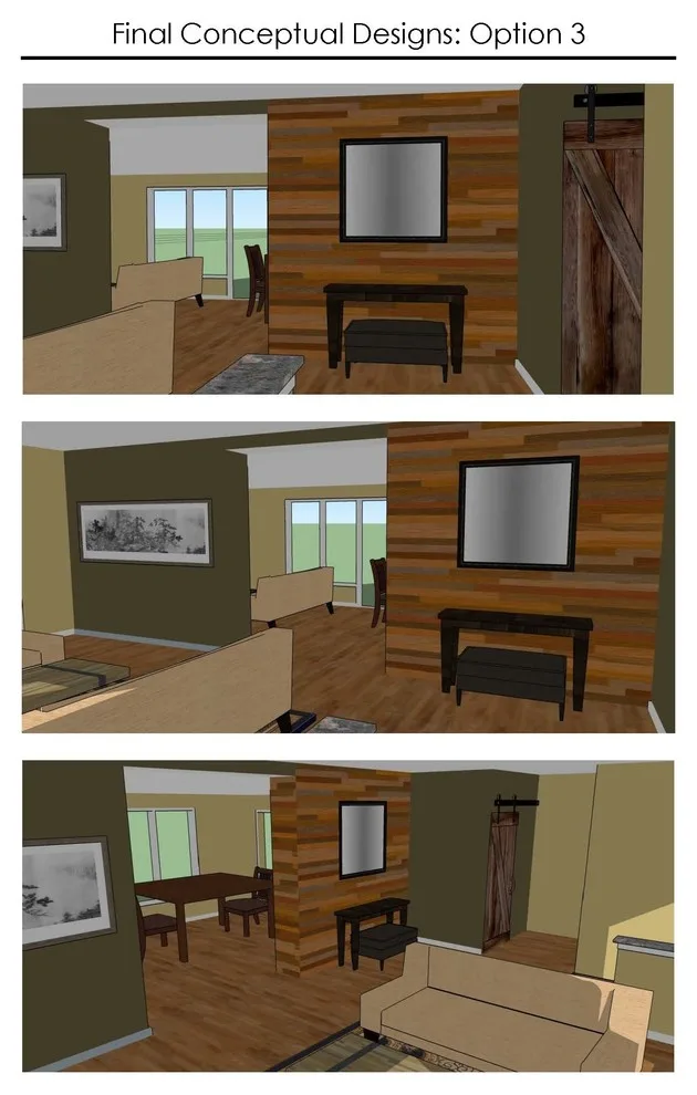 3D Visualization: Living Room, Family Space, Dining Area by Jody Pear Designs - Photo 3