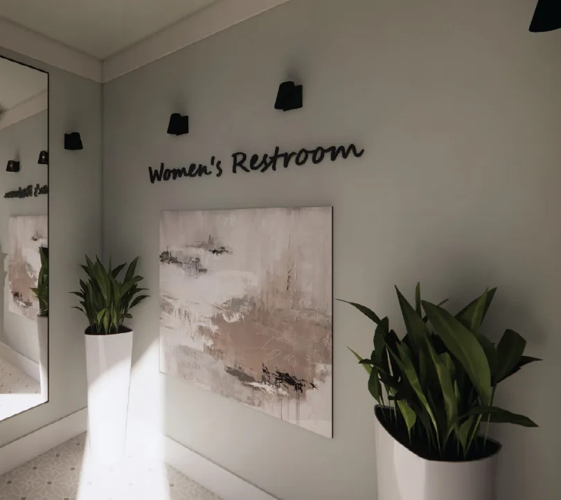 Women's Restroom for Commercial Use by Bonae Interiors - Photo 4
