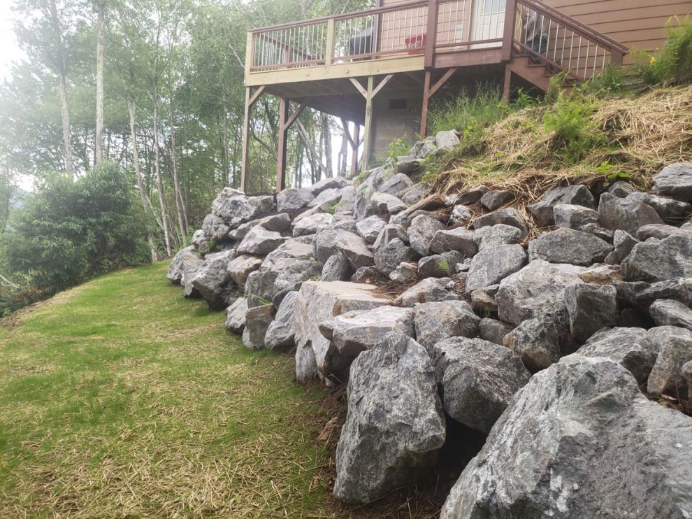 Landslide from Water & Soil Erosion Backyard Transformation by Greenscapes Landscaping & Retaining Walls - Photo 4