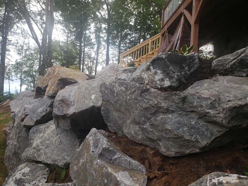 Landslide from Water & Soil Erosion Backyard Transformation by Greenscapes Landscaping & Retaining Walls - Photo 3