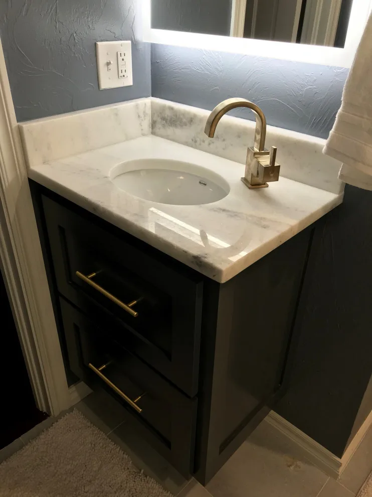 An elegant guest bathroom by Kelly Walton Krause Design - Photo 3