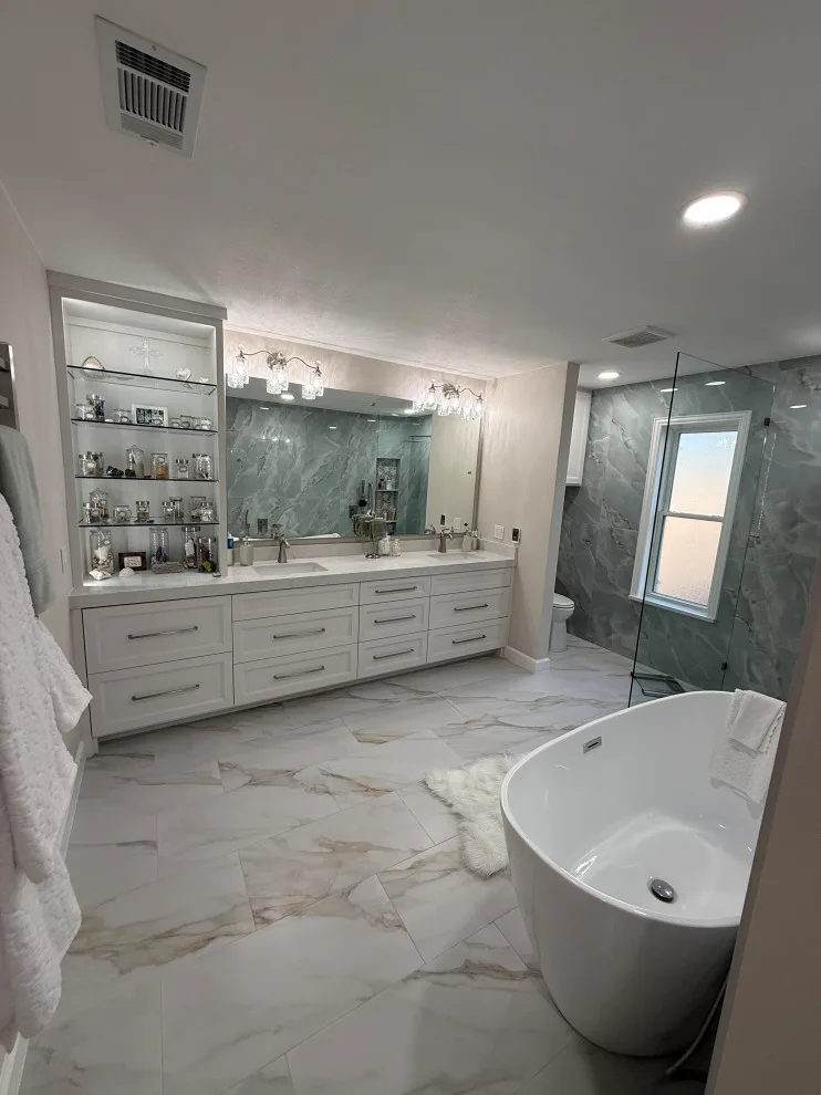 Accessible master bathroom with underfloor heating by Amy's Paint And Remodeling Solutions - Photo 15