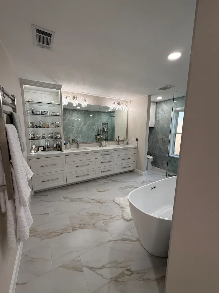 Accessible master bathroom with underfloor heating by Amy's Paint And Remodeling Solutions - Photo 2