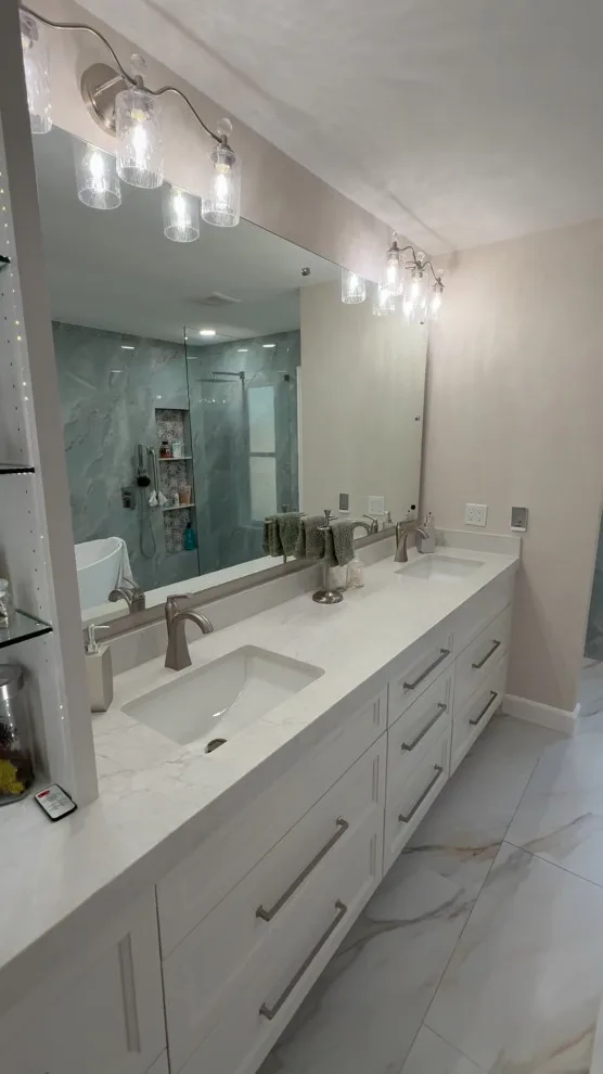 Accessible master bathroom with underfloor heating by Amy's Paint And Remodeling Solutions - Photo 9
