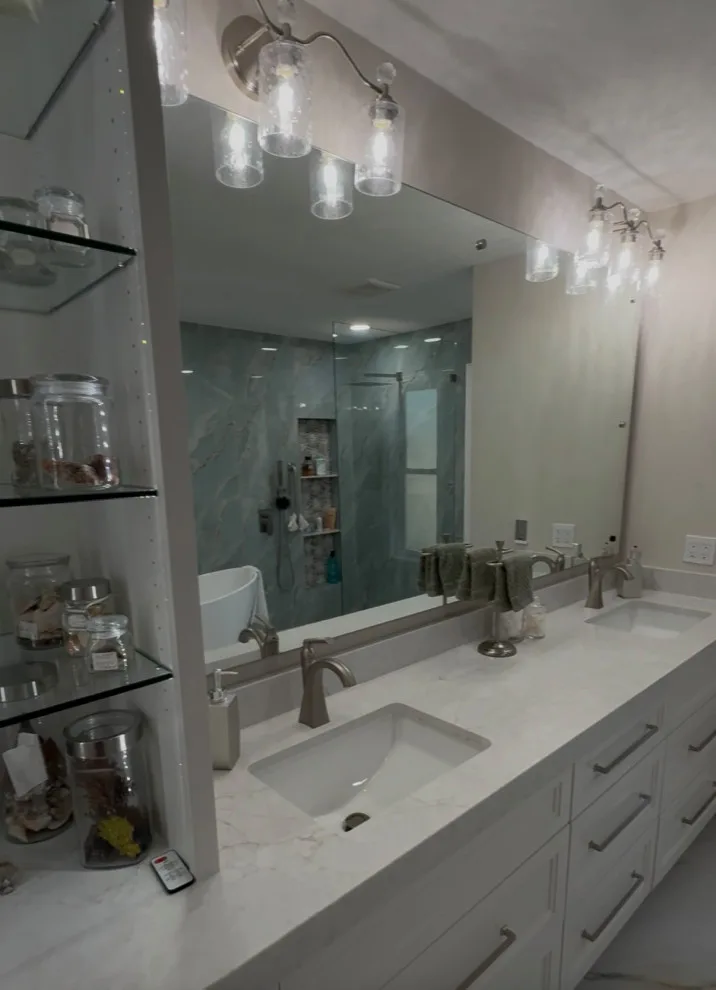 Accessible master bathroom with underfloor heating by Amy's Paint And Remodeling Solutions - Photo 11
