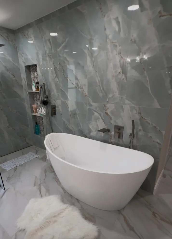 Accessible master bathroom with underfloor heating by Amy's Paint And Remodeling Solutions - Photo 12