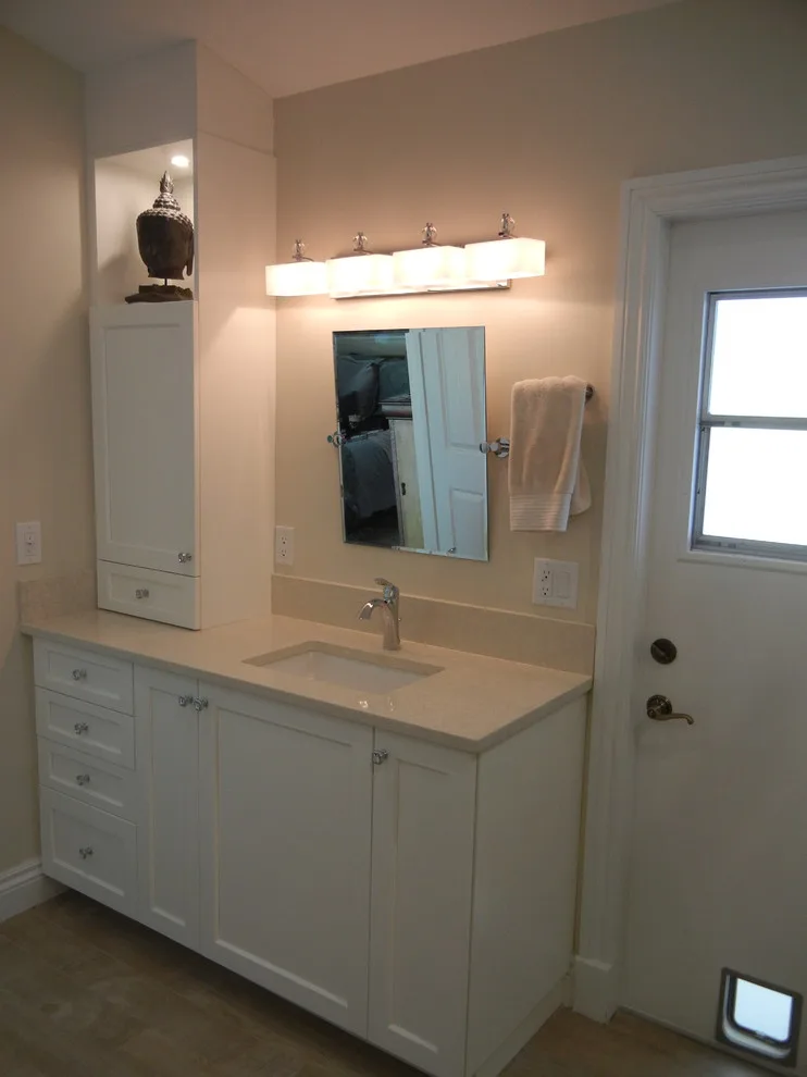 Jupiter, Florida Bathroom Remodel - Using Vertical Lines to Enhance a Compact Area by Southeast Interior Design, Inc. - Photo 9