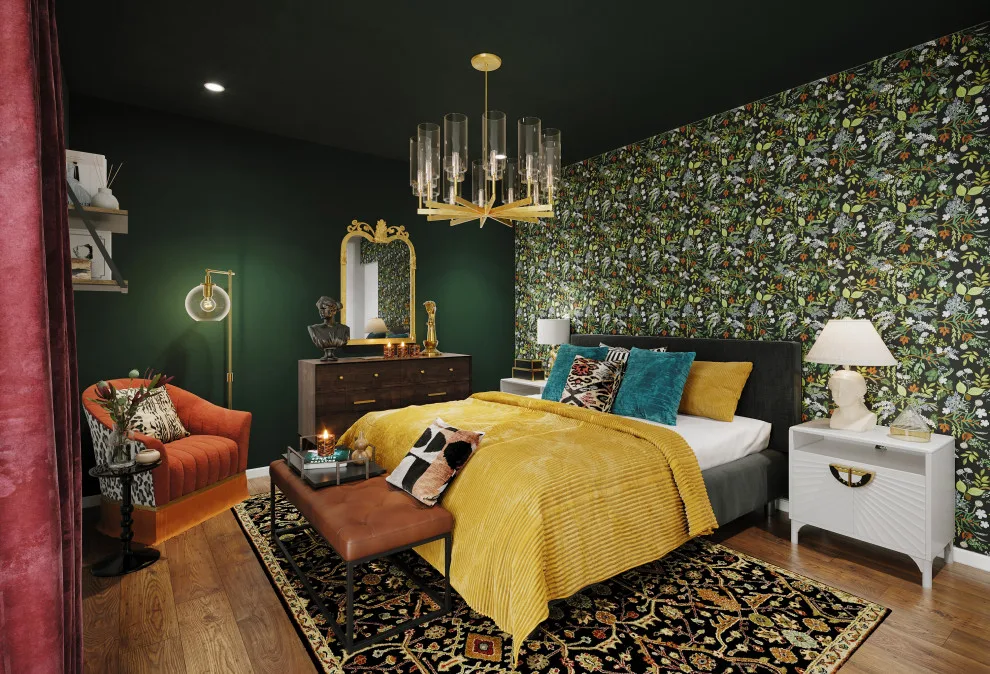 Eclectic Bedroom in Moody Emerald by K&B Interiors - Photo 3