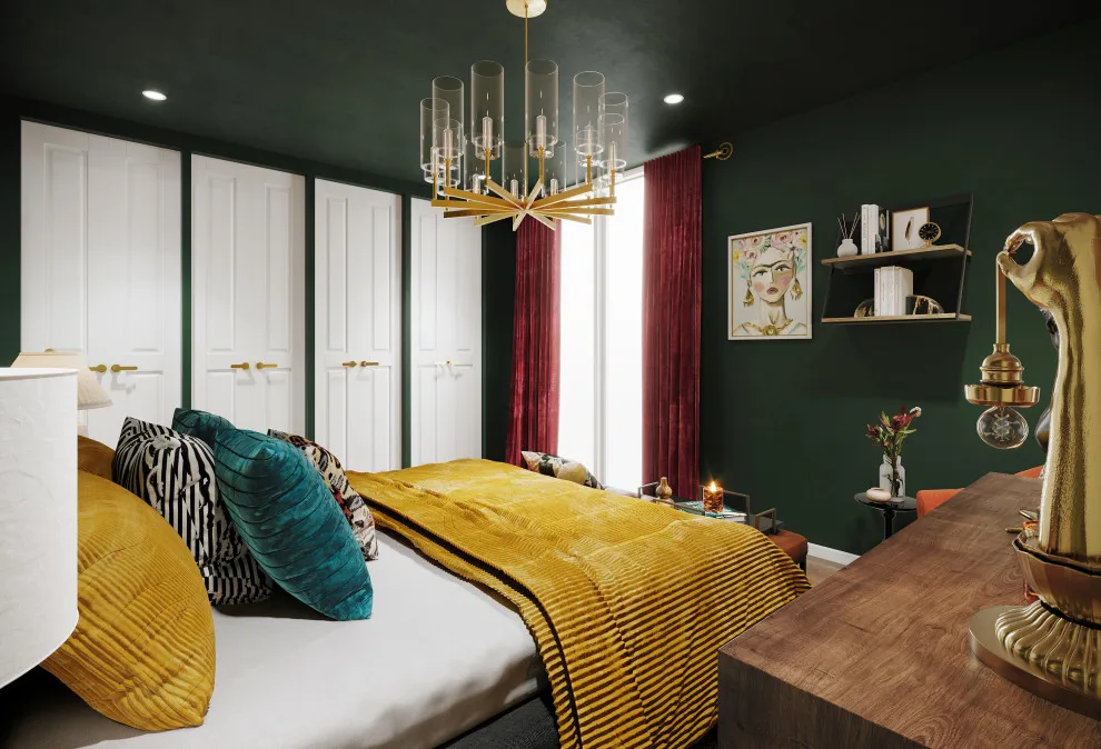 Eclectic Bedroom in Moody Emerald by K&B Interiors - Photo 2