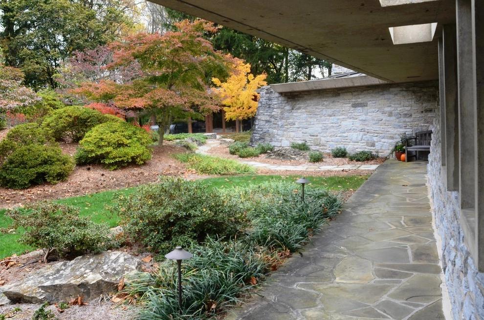 Frank Lloyd Wright Inspired Home in PA Woodland by Hanselman Landscape And Gardens - Photo 3