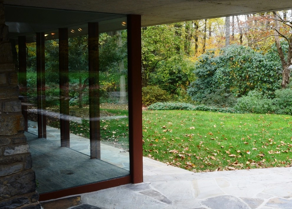 Frank Lloyd Wright Inspired Home in PA Woodland by Hanselman Landscape And Gardens - Photo 5