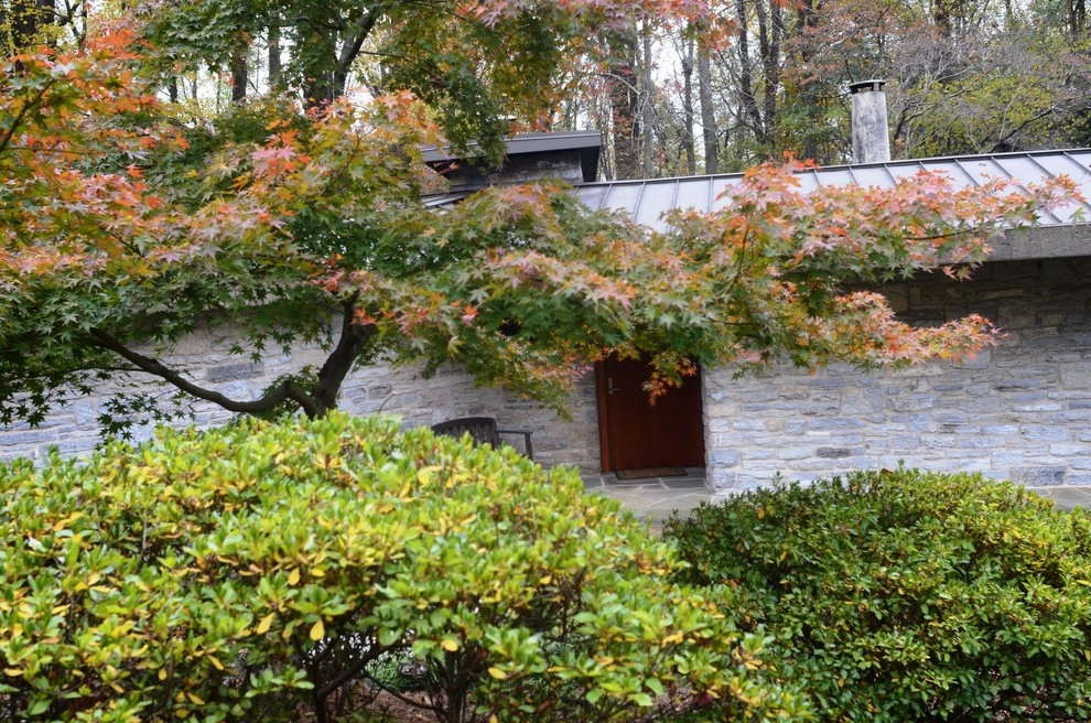 Frank Lloyd Wright Inspired Home in PA Woodland by Hanselman Landscape And Gardens - Photo 6