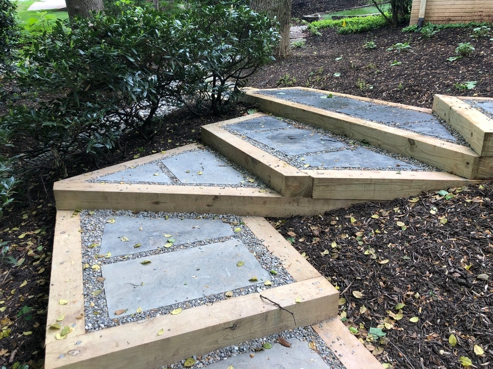 Timber and Flagstone Steps by HEMAX Construction Services & Landscaping, LLC - Photo 6