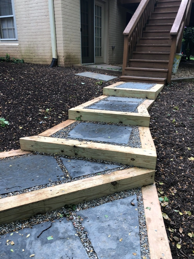 Timber and Flagstone Steps by HEMAX Construction Services & Landscaping, LLC - Photo 5