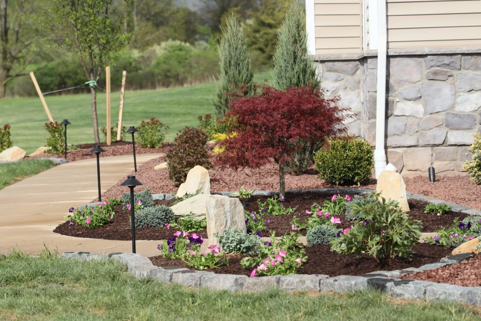 Landscape Planting, Lighting, and Using Red Tipple Stone by Holly Days Nursery & Landscaping - Photo 18