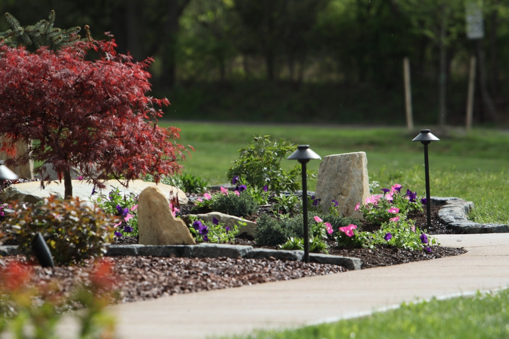 Landscape Planting, Lighting, and Using Red Tipple Stone by Holly Days Nursery & Landscaping - Photo 3