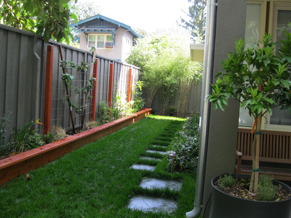 Shady Backyard with Water Feature, Trellis, & Raised Bed by Hortus Design Sustainable Landscapes - Photo 3