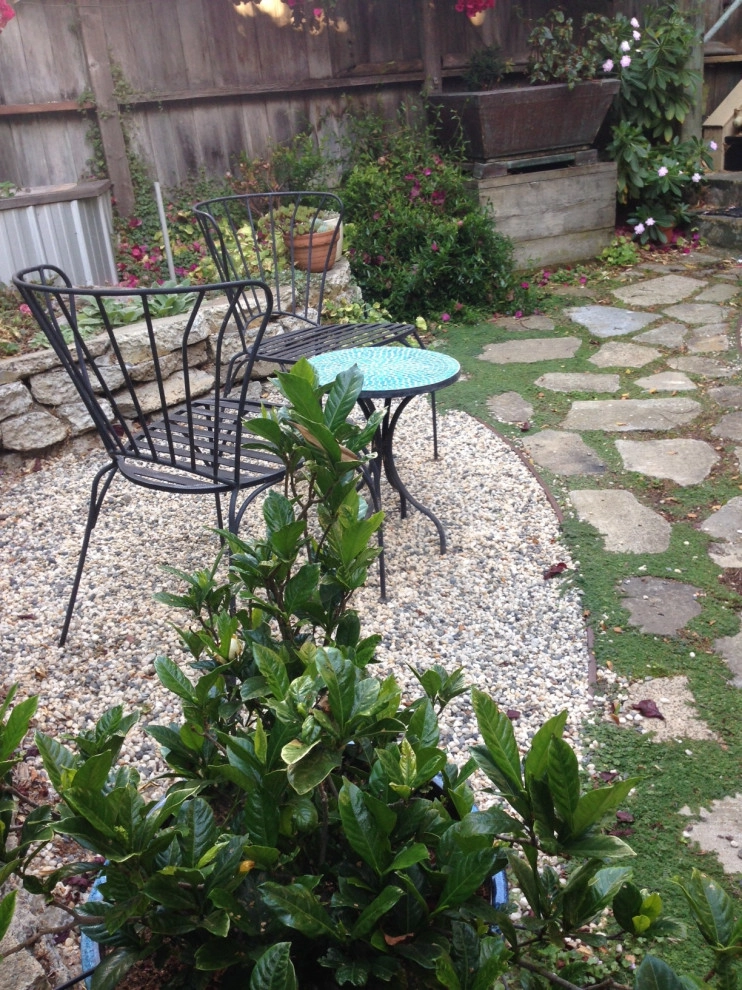 Small Backyard with Recycled Concrete Patio by Hortus Design Sustainable Landscapes - Photo 2