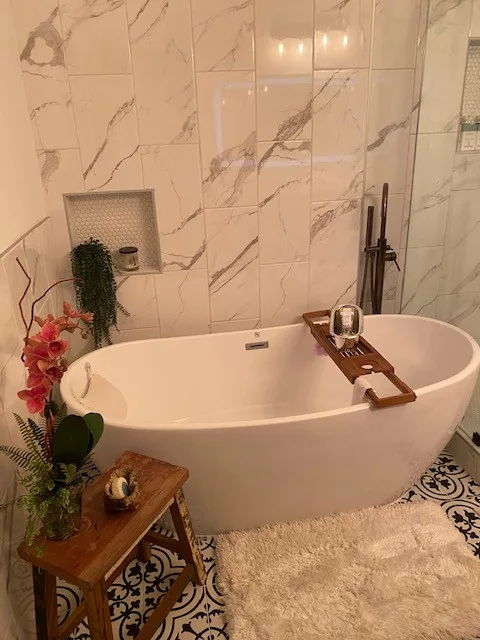 Restroom Renovation by Panache` Interiors-Woodstock GA - Photo 2