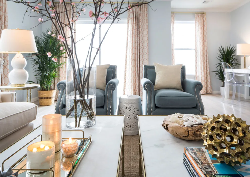 Coastal Living Room with Beach Style Design by DLT Interiors-Debbie Travin - Photo 5