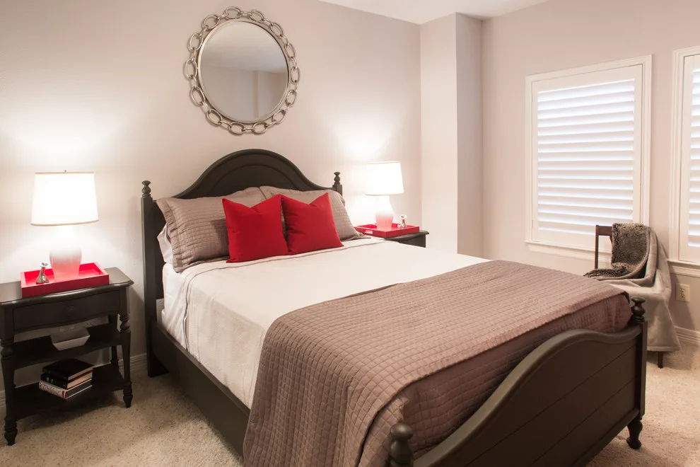 Crimson and Charcoal Guest Room by Teresa M. Morgan, ASID - Photo 14