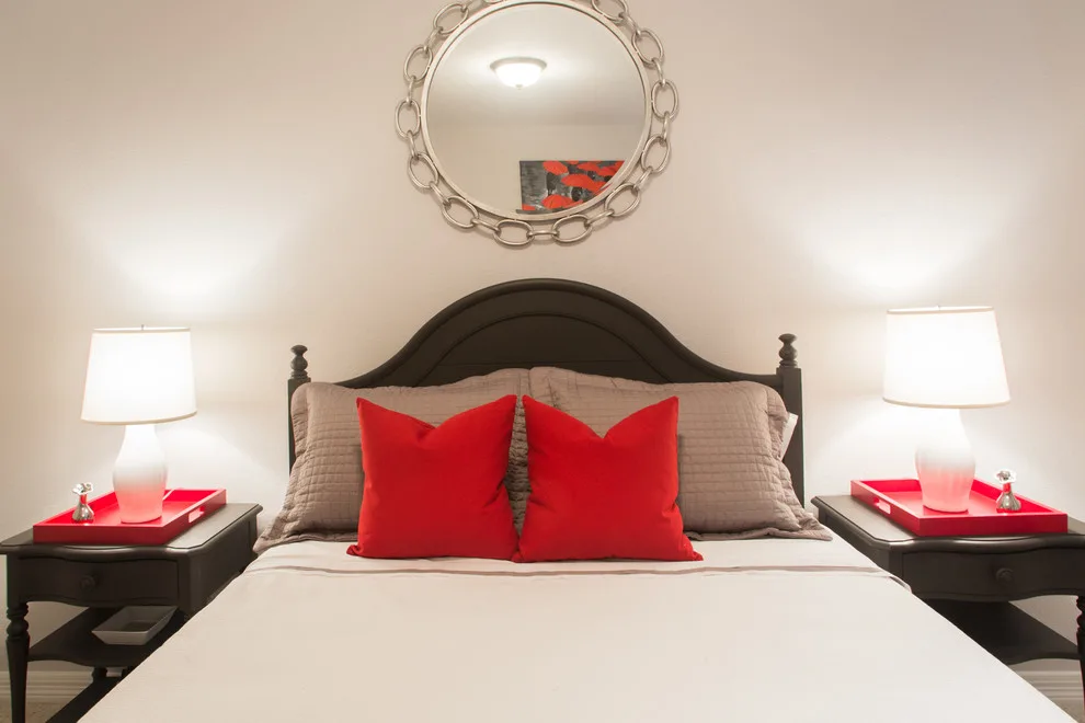 Crimson and Charcoal Guest Room by Teresa M. Morgan, ASID - Photo 15