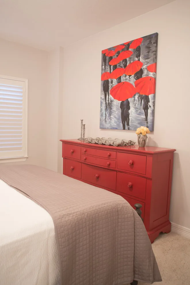 Crimson and Charcoal Guest Room by Teresa M. Morgan, ASID - Photo 9