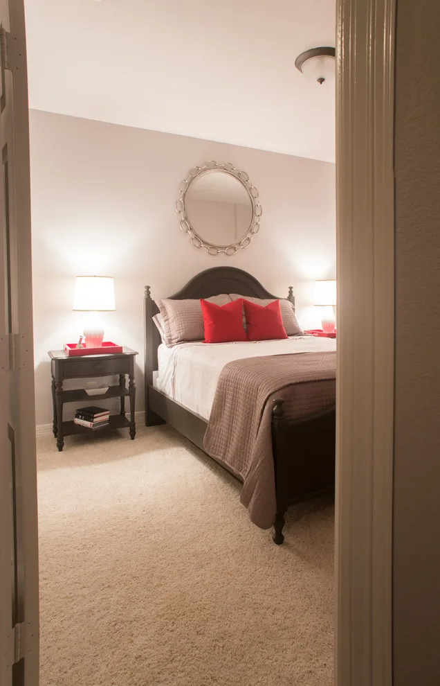 Crimson and Charcoal Guest Room by Teresa M. Morgan, ASID - Photo 12