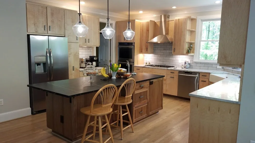 Curly Maple Flat-Panel Cabinets for the Kitchen by Deutsch Design LLC - Photo 3
