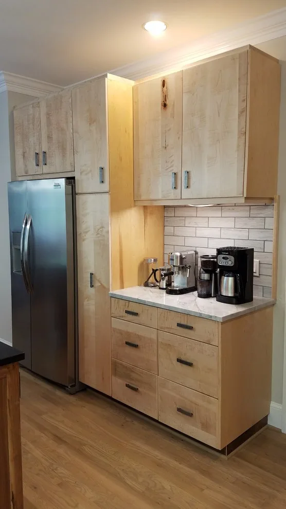 Curly Maple Flat-Panel Cabinets for the Kitchen by Deutsch Design LLC - Photo 7