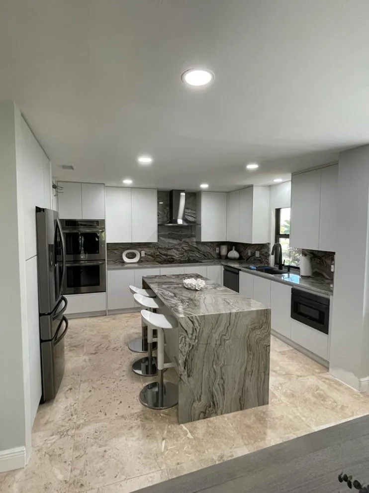 Quartzite Slab Door Kitchen by Build That Way - Photo 2