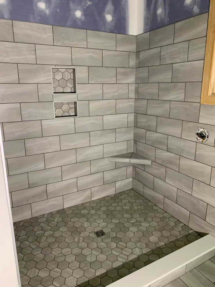 Master Shower in Craftsman Style for New Construction by Brinson Custom Tile - Photo 6