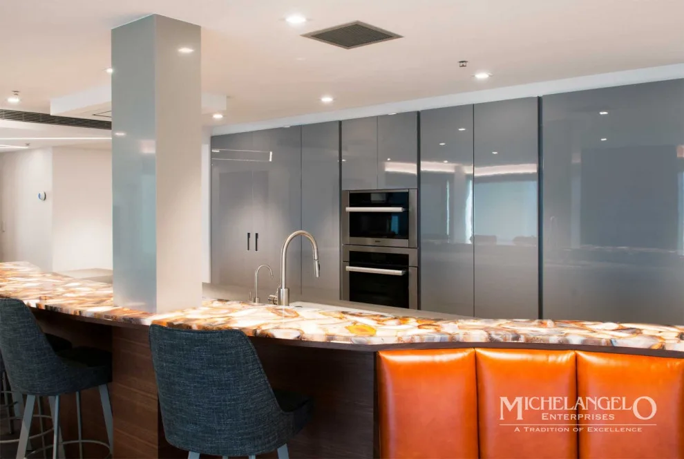Custom Upper Bar Countertop with Agate Stone by CMG Granite And Stone Inc. - Photo 4