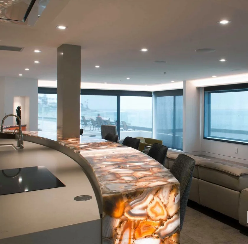 Custom Upper Bar Countertop with Agate Stone by CMG Granite And Stone Inc. - Photo 5