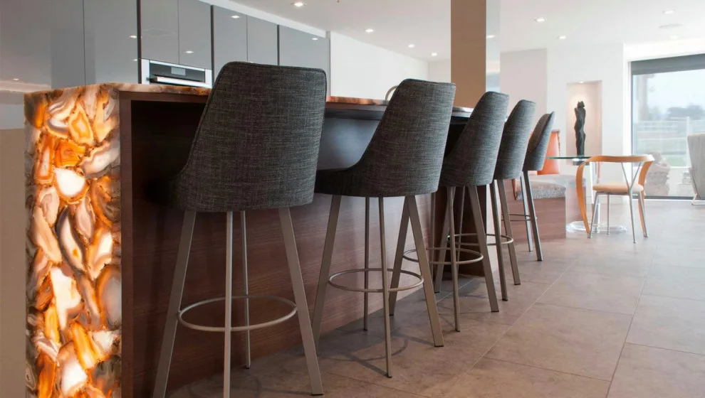 Custom Upper Bar Countertop with Agate Stone by CMG Granite And Stone Inc. - Photo 3