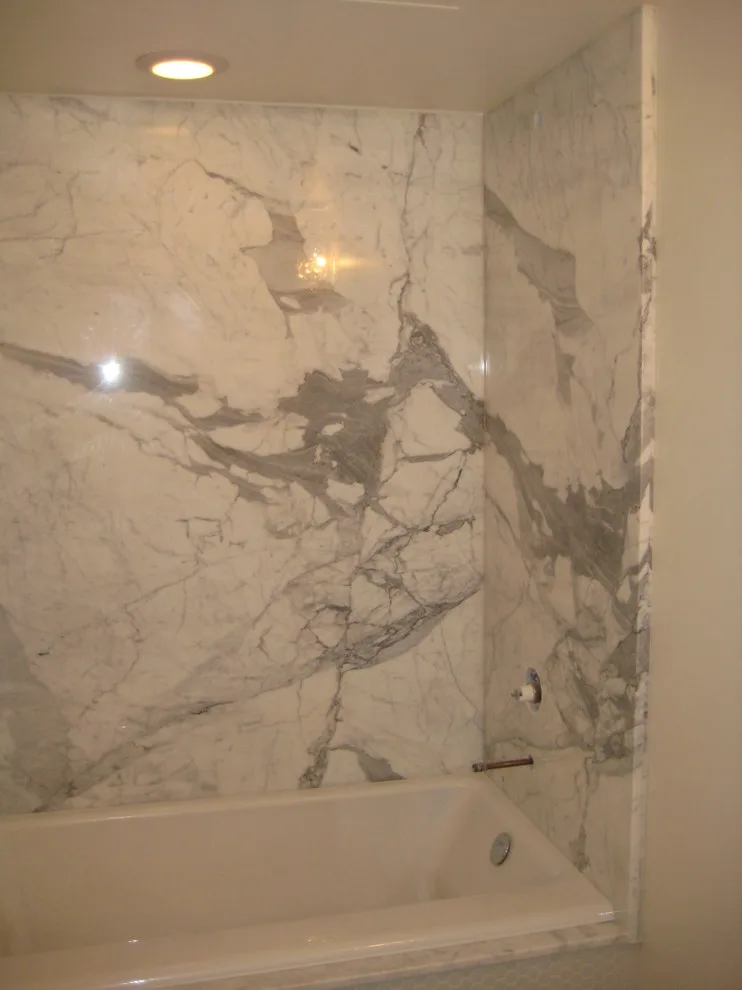 Calcutta Gold Marble Slabs for Bathroom Shower by LaBruyere Stone - Photo 3