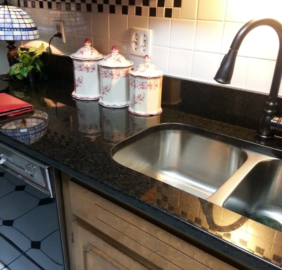 Black Pearl Granite Countertop - Revitalizing an Older Kitchen by Granite 4 Less - Photo 2