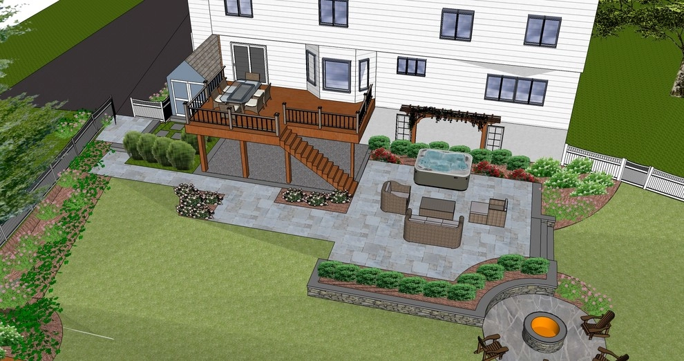 PA Fieldstone seat wall with fire pit by Bruno Design Associates - Photo 2