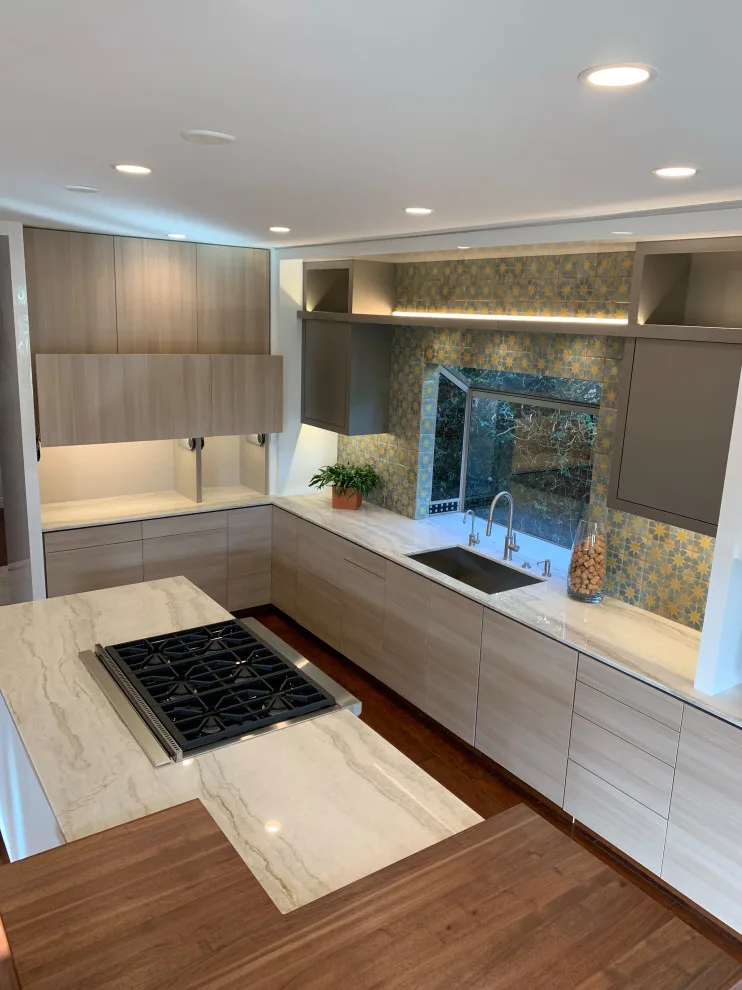 Quartzite Stone Kitchen Countertops with Tiled Backsplash by CMG Granite And Stone Inc. - Photo 2