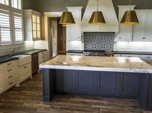 Contemporary Farmhouse with Calacatta Quartzite Kitchen by Granite Division Inc. - Photo 5