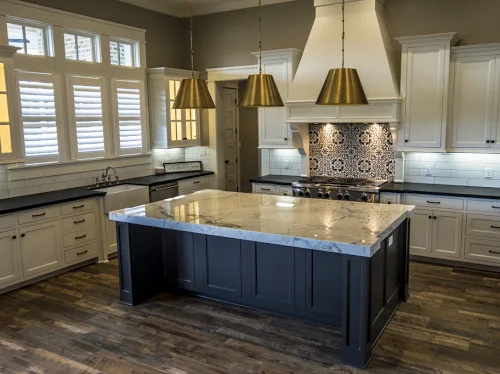 Contemporary Farmhouse with Calacatta Quartzite Kitchen by Granite Division Inc. - Photo 3